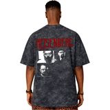 Sevbano Tasarım Efsane Dizi Breaking Bad Walter White Sırt Baskılı Unisex Oversize Eskitme Yıkamalı Tişört - Siyah - XS