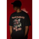 Sevbano Tasarım Iron Maiden Run To The Hills Rock Metal Müzik Grubu Baskılı Unisex Oversize Tişört - Siyah - 3XL