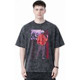 Sevbano Tasarım Ken Kaneki Tokyo Ghoul Anime Baskılı Unisex Oversize Eskitme Yıkamalı Tişört - Siyah - 4XL