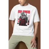 Sevbano Tasarım Ken Kaneki Tokyo Ghoul Baskılı Unisex Oversize Anime Dizi Karakter Tişört - Beyaz - 4XL