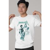 Sevbano Tasarım Metallica Rock Metal Müzik Grubu Baskılı Unisex Oversize Tişört - Beyaz - 3XL