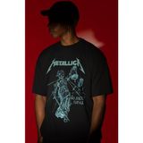 Sevbano Tasarım Metallica Rock Metal Müzik Grubu Baskılı Unisex Oversize Tişört - Siyah - XL
