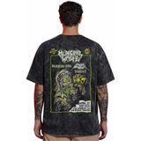 Sevbano Tasarım Municipal Waste Rock Metal Müzik Grubu Sırt Baskılı Unisex Oversize Eskitme Yıkamalı Tişört - Siyah - XS