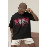 Sevbano Tasarım Sleep Token Rock Metal Müzik Grubu Baskılı Unisex Oversize Tişört - Siyah - 4XL