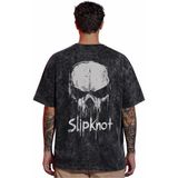 Sevbano Tasarım Slipknot Rock Metal Müzik Grubu Sırt Baskılı Unisex Oversize Vintage Yıkamalı Tişört - Siyah - 4XL