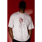 Sevbano Tasarım Spider-Man Örümcek Adam Film Kahramanı Ön Baskılı Unisex Oversize Tişört - Beyaz - XS