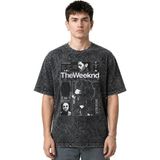 Sevbano The Weeknd Rapper Şarkıcı Ön Baskılı Unisex Oversize Eskitme Yıkamalı Tişört - Siyah - 3XL