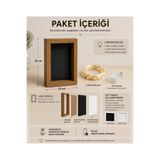 Sevcan sanat atölyesi 15x20x3 CAM’lı siyah PASPARTU’lu arka fon, anı-hatıra çerçevesi, çiçek-gül saklama kutusu