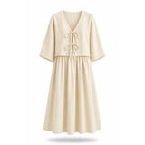 SevdeUgur Kimono Etek Yazlık Şık Krem İkili Takım