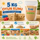 Sevedo 5 kg Oyun Kumu Şekil Alabilen Yumuşak Dokulu Eğitici Aktivite Kumu Çocuk Oyun Kumu - Ahşap - Bej - Siyah - 3 - 14 Yaş