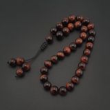 Seven Art Jewelry Doğal Taş 8Mm Kızıl Kaplan Gözü 33Lü Tesbih, Erkek Hediye, El Yapımı Tesbih