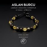 Seven Art Jewelry Doğal Taş Bileklik, El Yapımı, Aslan Burcu Bohem Bileklik – Sitrin, Lal ve Pirit Taşlı Bohem Bilekli