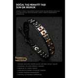 Seven Art Jewelry Doğal Taş Bileklik, Hematit Taşı Bileklik, El Yapımı Bileklik, Erkek Bileklik, Kadın Bileklik