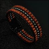 Seven Art Jewelry Doğal Taş Bileklik, Kırmızı Jasper ve Hematit Taşı Bileklik, Erkek Bileklik, Kadın Bileklik