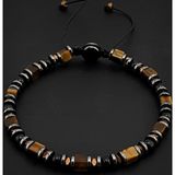 Seven Art Jewelry Doğal Taş Bileklik, Küp Kaplan Gözü, Akik Taşı ve Hematit Taşı Bileklik, Erkek Bileklik, Kadın Bilek
