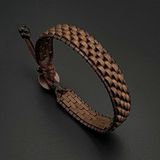 Seven Art Jewelry Doğal Taş Bronz Renk Hematit Taşı Hasır Tarz Bileklik, Erkek Bileklik, Hediye Bileklik, Doğal Taş Bileklik - 18 cm - Mat Bronz