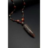 Seven Art Jewelry Doğal Taş Kolye, Kan Taşı Uçlu Bohem Kolye, Erkek Kolye, Kadın Kolye