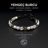 Seven Art Jewelry El Yapımı Yengeç Burcu Bohem Bileklik – Ay Taşı, Akuamarin, Kuvars ve Selenit Taşlı