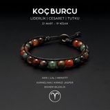 Seven Art Jewelry Koç Burcu Doğal Taş Bohem Bileklik, Erkek Burç Bilekliği, Koç Burcu