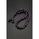 Seven Art Jewelry Orijinal Doğal Taş 8mm Ametist Taşı 33'lü Tesbih, Erkek Hediye, El Yapımı Tesbih