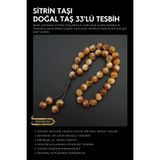 Seven Art Jewelry Orijinal Doğal Taş 8mm Sitrin Taşı 33'lü Tesbih, Erkek Hediye, El Yapımı Tesbih