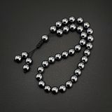 Seven Art Jewelry Orijinal Doğal Taş 8mm Terahertz Taşı 33'lü Tesbih, Erkek Hediye, El Yapımı Tesbih