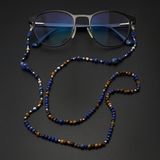 Seven Art Jewelry Orijinal Doğal Taş Lapis Kaplan Gözü Gümüş Gözlük İpi