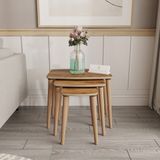 Seven Madame Arvia 3'lü Zigon Sehpa Takımı Meşe MDF Malzeme ile Modern Tasarım 55x40x49 cm - Amalfi Ceviz