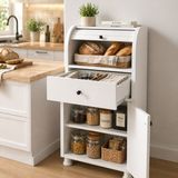 Seven Madame Kitchen Çekmeceli Ekmeklik ve Çok Amaçlı Mutfak Dolabı 42 x 30 x 102 cm Beyaz