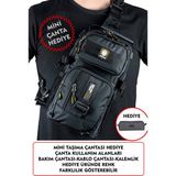 Seventeen Çok Bölmeli Erkek Sırt Çapraz Göğüs El ve Omuz Çantası Body Bag Siyah Renk Unisex