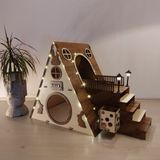 Seventeen Design Açık Kahverengi Bungalov Tavşan Evi, Bungalov Tavşan Yuvası, Tavşan Evi, Tavşan Yuvası, Tavşan Oyun Alanı