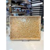 Sever Bakır Sedefli Dikdörtgen Tepsi 43X33CM - YOK