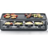Severin Severın 8 Kişilik Raclette Izgara, Büyük Yapışmaz Izgara Plakalı Raclette, Ekstra Derin Tavalar, Bulaşık Makinesinde Yıkanabilir, Masa Izgarası, Black Line Lite, Rg 2365 - Siyah