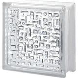 Seves Şeffaf Mozaik Model Cam Tuğla 19X19X8CM 10 Adet Şeffaf Renkli Dayanıklı Yapı Elemanı