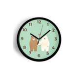 Sevgi Dolu Ayılar Çocuk Odası Duvar Saati - İkiz Çocuklar - 25cm - Önü Camlı Siyah Kasa, JH0967S25SKP