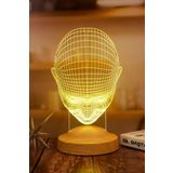 Sevgi Lambası Adam, Kafa, Dijital Artwork Gece Lambası, 3d 3 Boyutlu Led Lamba