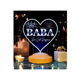 Sevgi Lambası Babaya İsim Yazılı Kalp Şeklinde Hediye Led Lamba, Babalar Günü Hediyesi, Gece Lambası
