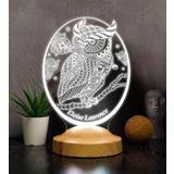 Sevgi Lambası Baykuş Led Lamba, Baykuş Tasarımlı 3d Gece Lambası , Baykuş Temalı Dekoratif Lamba
