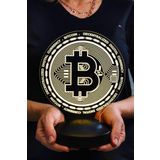 Sevgi Lambası Bitcoin, Bitcoin Sembollü Hediye, Bitcoin Para Jetonu Şeklinde 3D Led Lamba, Kripto Para Logo