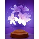 Sevgi Lambası Çiçek Figürlü, Plumeria Çiçeği Hediyesi 3d Led Lamba, Gece Lambası