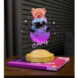 Sevgi Lambası Çocuk Odası Hediyesi, Ayı Teddy, Ayıcık Led Lamba, Doğum Günü Hediyesi Renkli Baskılı Led Lamba