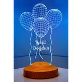 Sevgi Lambası Doğum Günü Hediyesi Balon 3 Boyutlu 3D Led Lamba