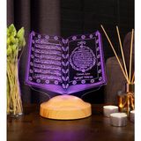 Sevgi Lambası Eşe Dini Hediye, Manevi Hediye, Kuran-I Kerim Kişiye Özel 3D LED Lamba, Ayetel Kürsi ve Bereket Dualı
