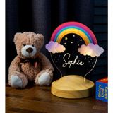 Sevgi Lambası Gökkuşağı Kız Çocuk Rainbow Kişiye Özel Doğum Günü Led Gece Lambası