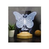 Sevgi Lambası Kelebek Led Lamba, Kelebek Tasarımlı 3d Gece Lambası, Kelebek Desenli Led Masa Lambası