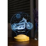 Sevgi Lambası Motosiklet Chopper, Motor Hayranına Doğum Günü Hediyesi, Cruiser, Motosiklet Figürlü 3d Led Lamba