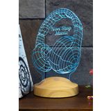 Sevgi Lambası Non Stop Music Kulaklık, Müzisyen Hediyesi, 3d Led Lamba