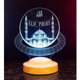 Sevgi Lambası Ramazan Hediyesi, Mahya Yazısı Hoşgeldin Ramazan Camii Dini Hediye Led Lamba, Işıklı Ramazan Süsü