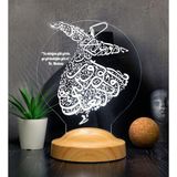 Sevgi Lambası Semazen Led Lamba, Mevlana, Semazen Tasarımlı Gece Lambası, Mevlana Semazenleri