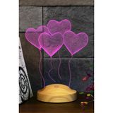 Sevgi Lambası Sevgiliye Romantik Hediye, Kalpler 3d Led Gece Lambası 3 Boyutlu Led Lamba, Çok Şık Gece Lambası